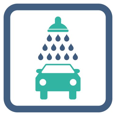 Araba duş düz vektör simgesi