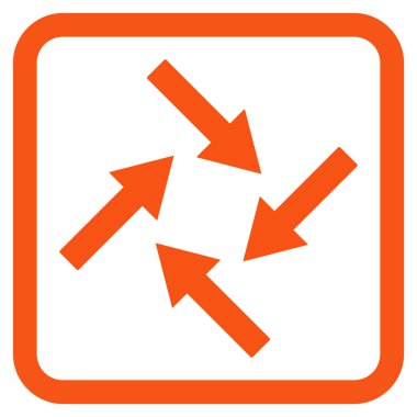 Merkezcil oklar düz vektör simgesi