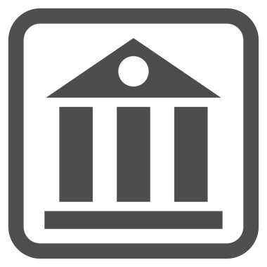 Banka Binası düz vektör simgesi