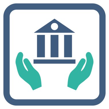 Banka hizmet düz vektör simgesi