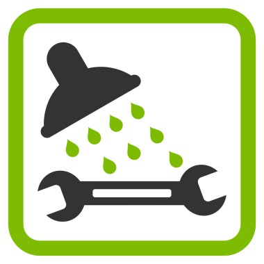 Duş sıhhi tesisat düz vektör simgesi