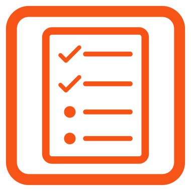 Denetim listesi sayfa düz vektör simgesi