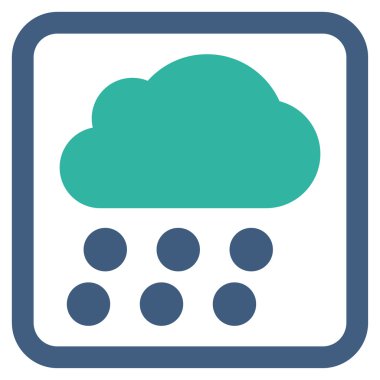 Yağmur bulutu düz vektör simgesi