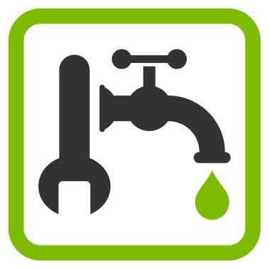 Sıhhi tesisat düz vektör simgesi