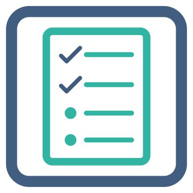 Denetim listesi sayfa düz vektör simgesi