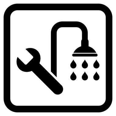 Sıhhi tesisat düz vektör simgesi