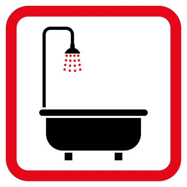 Baño de ducha Vector plano Icono — Vector de stock