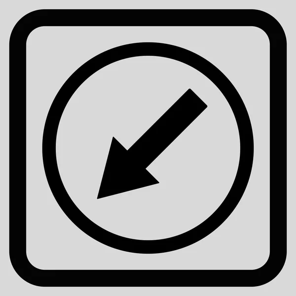 Afgeronde pijl-omlaag-links platte Vector Icon — Stockvector