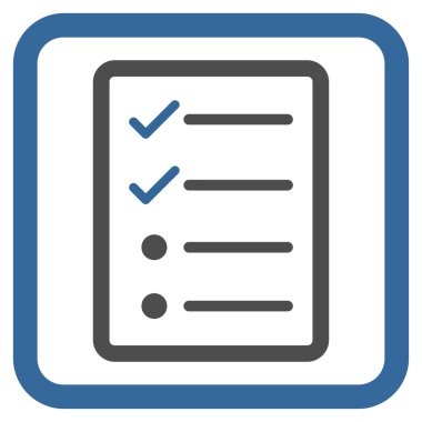 Denetim listesi sayfa düz vektör simgesi