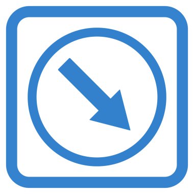 Aşağı doğru yuvarlak ok düz vektör simgesi