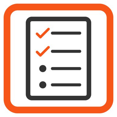 Denetim listesi sayfa düz vektör simgesi