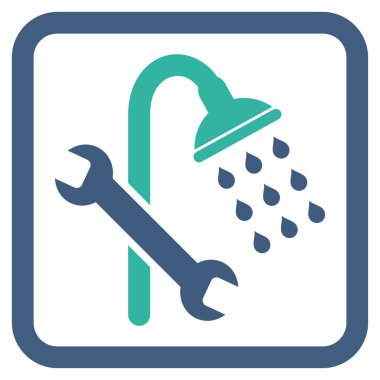 Duş sıhhi tesisat düz vektör simgesi