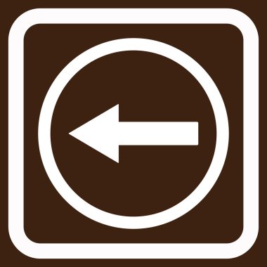 Sol yönlü ok düz vektör simgesi