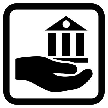 Banka hizmet düz vektör simgesi