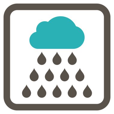 Yağmur bulutu düz vektör simgesi