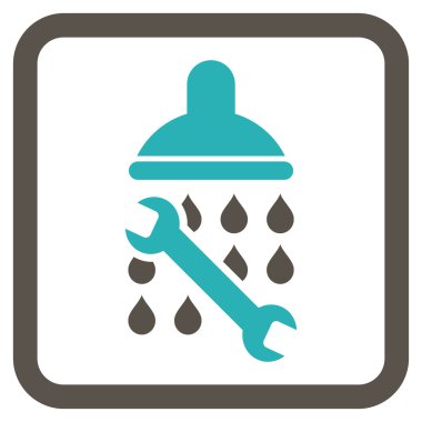 Duş sıhhi tesisat düz vektör simgesi