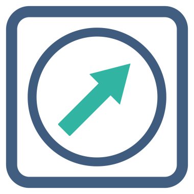 Yukarı sağ yuvarlak ok düz vektör simgesi