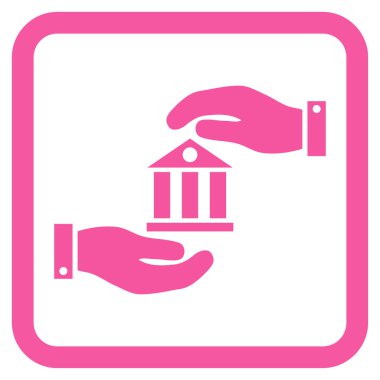 Banka hizmet düz vektör simgesi