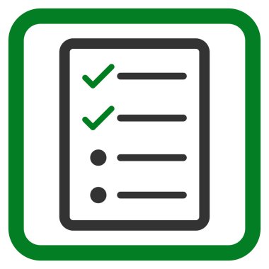 Denetim listesi sayfa düz vektör simgesi