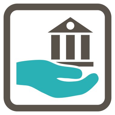 Banka hizmet düz vektör simgesi