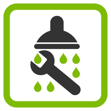 Duş sıhhi tesisat düz vektör simgesi