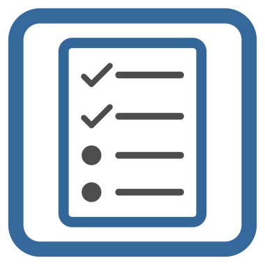 Denetim listesi sayfa düz vektör simgesi