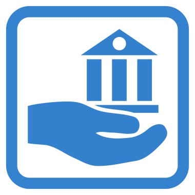 Banka hizmet düz vektör simgesi