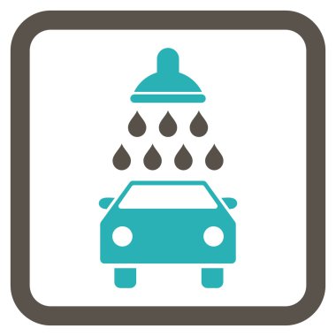 Araba duş düz vektör simgesi