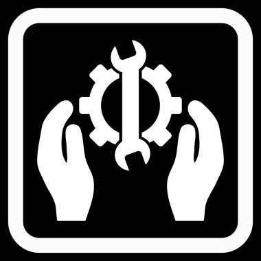 Onarım hizmeti düz vektör simgesi