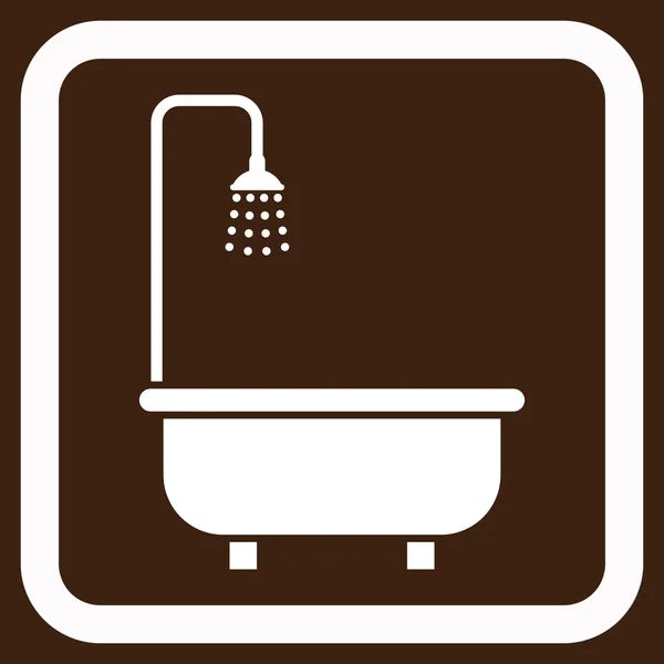 Shower Bath Flat Vector Icon — Stock Vector