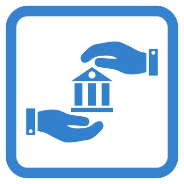 Banka hizmet düz vektör simgesi