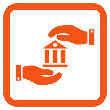 Banka hizmet düz vektör simgesi