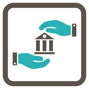 Banka hizmet düz vektör simgesi