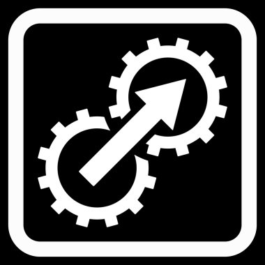 Dişli Tümleştirme düz vektör simgesi