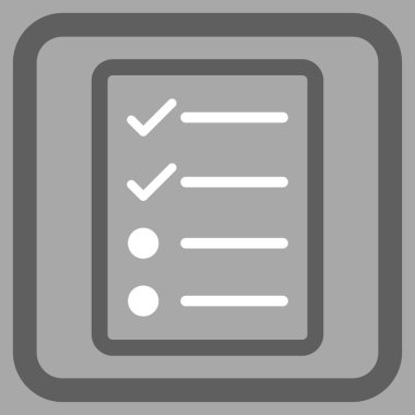 Denetim listesi sayfa düz vektör simgesi