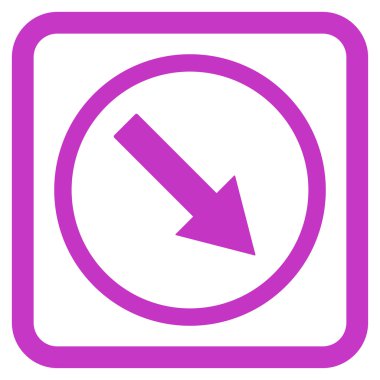 Aşağı doğru yuvarlak ok düz vektör simgesi