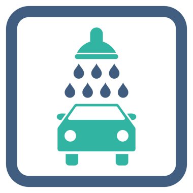 Araba duş düz vektör simgesi