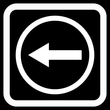 Sol yönlü ok düz vektör simgesi