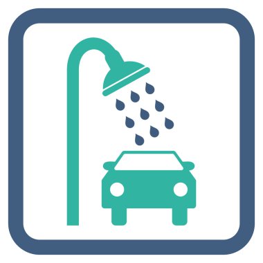 Araba duş düz vektör simgesi