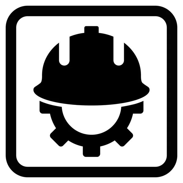 Capacete de desenvolvimento Flat Vector Icon — Vetor de Stock