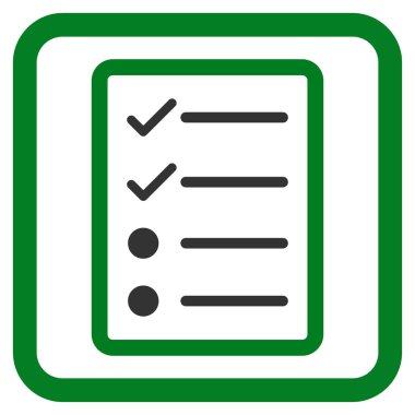 Denetim listesi sayfa düz vektör simgesi