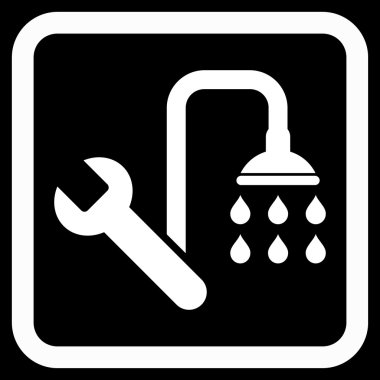 Sıhhi tesisat düz vektör simgesi