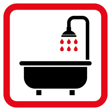 Duş banyo düz vektör simgesi