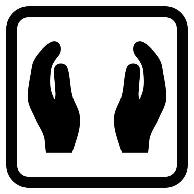 Bakım el düz vektör simgesi