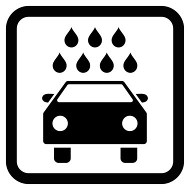 Araba duş düz vektör simgesi