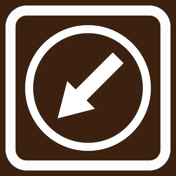 Icono de vector plano de flecha redondeada hacia abajo-izquierda — Archivo Imágenes Vectoriales