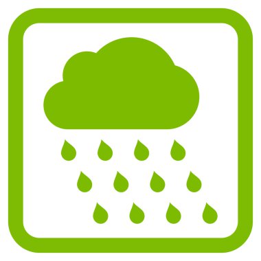 Yağmur bulutu düz vektör simgesi