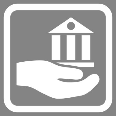 Banka hizmet düz vektör simgesi