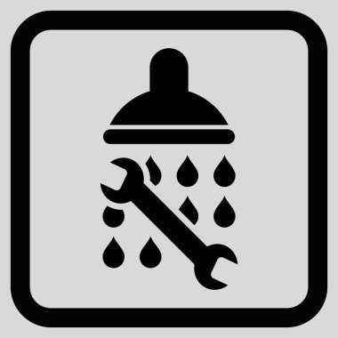 Duş sıhhi tesisat düz vektör simgesi