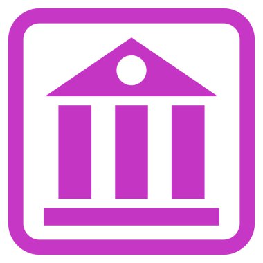 Banka Binası düz vektör simgesi